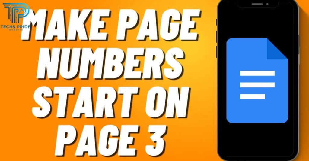 A way to begin internet page Numbers on net page 3 in Google Docs?